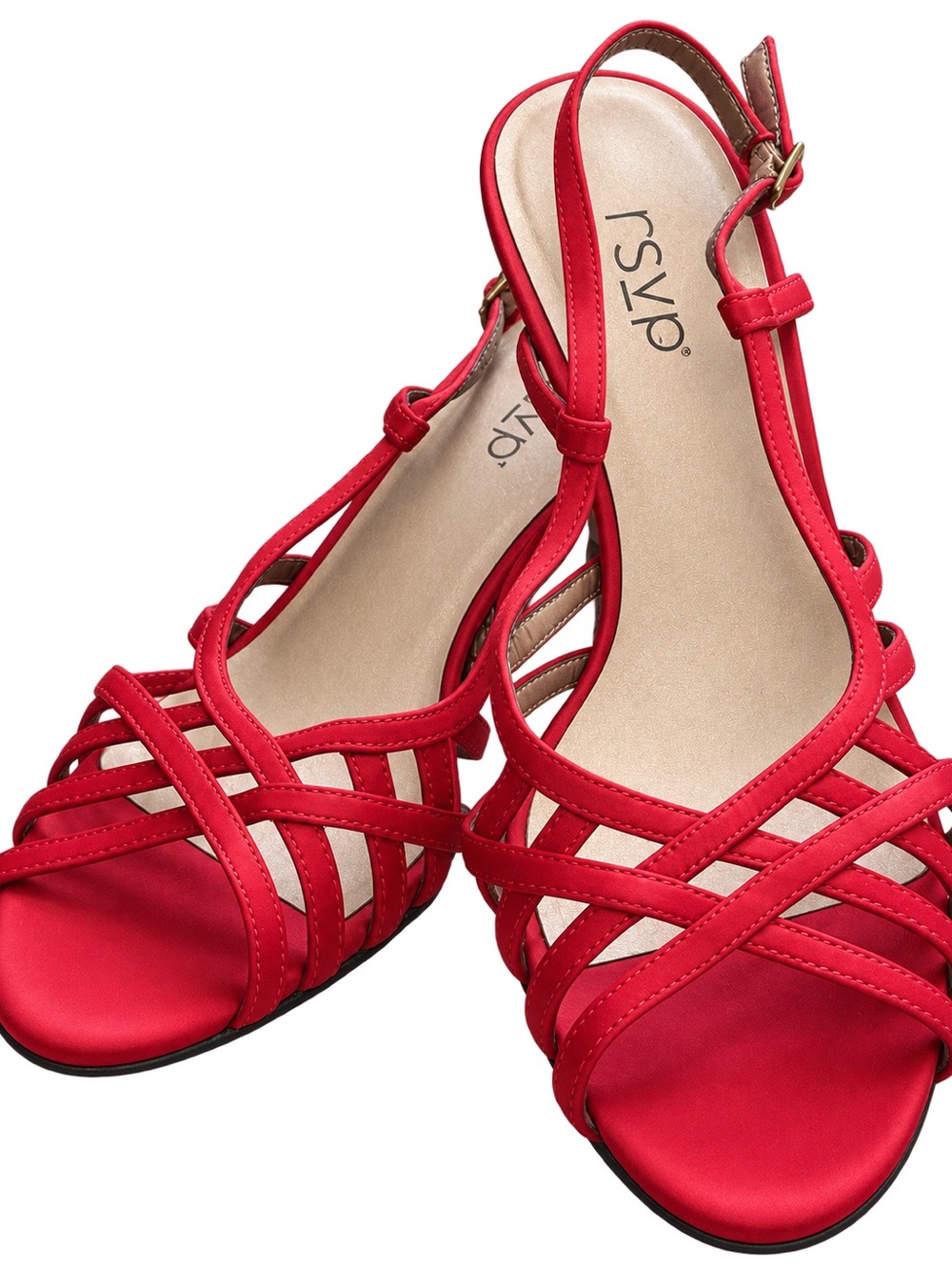 RSVP Red Strappy Heeled Sandals Women’s Size 11 Dress Shoes